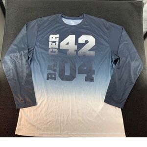 Badger Sport Long Sleeve Athletic Shirt Men's Size L‎ Ombre Fade 4204
